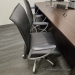 Black Leather Office Task Chair w/ Fixed Arms, Chrome Legs